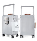 Luxury rolling suitcase with TSA lock and cup holder