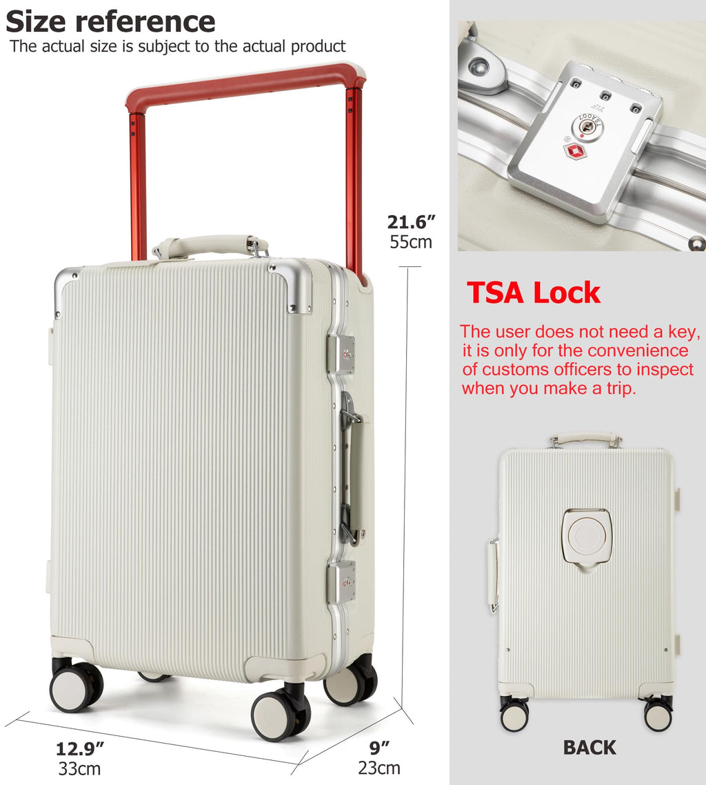Luxury rolling suitcase with TSA lock and cup holder