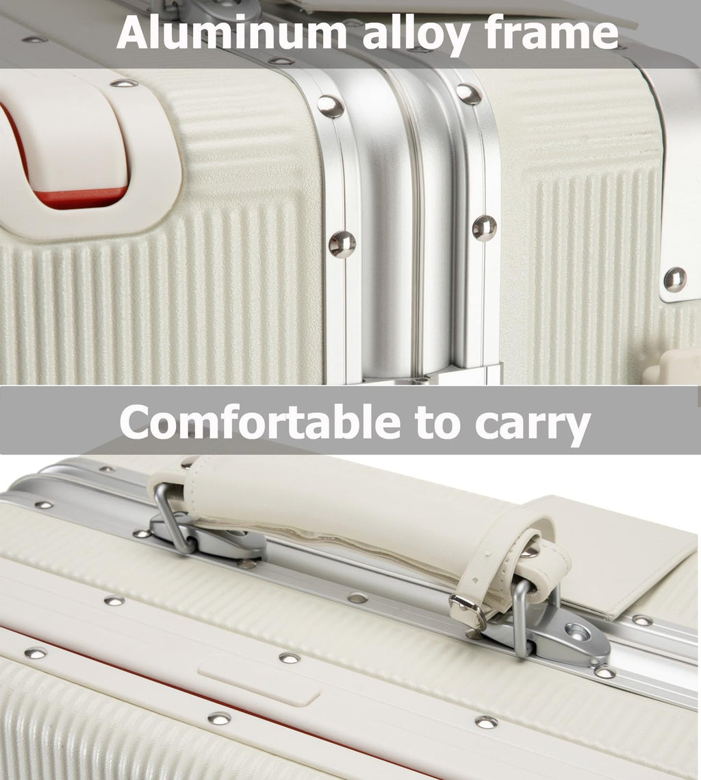 Luxury rolling suitcase with TSA lock and cup holder