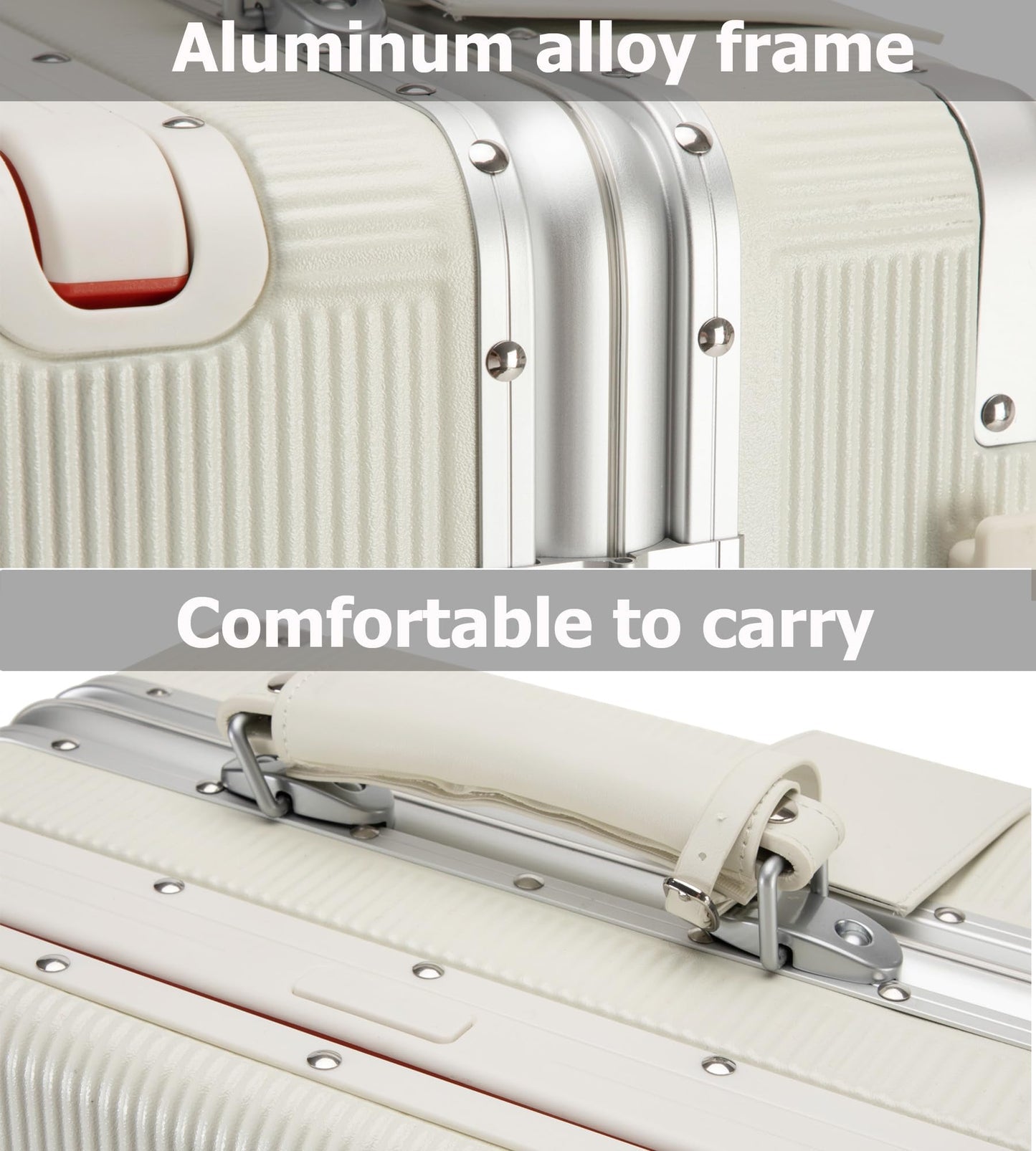 Luxury rolling suitcase with TSA lock and cup holder