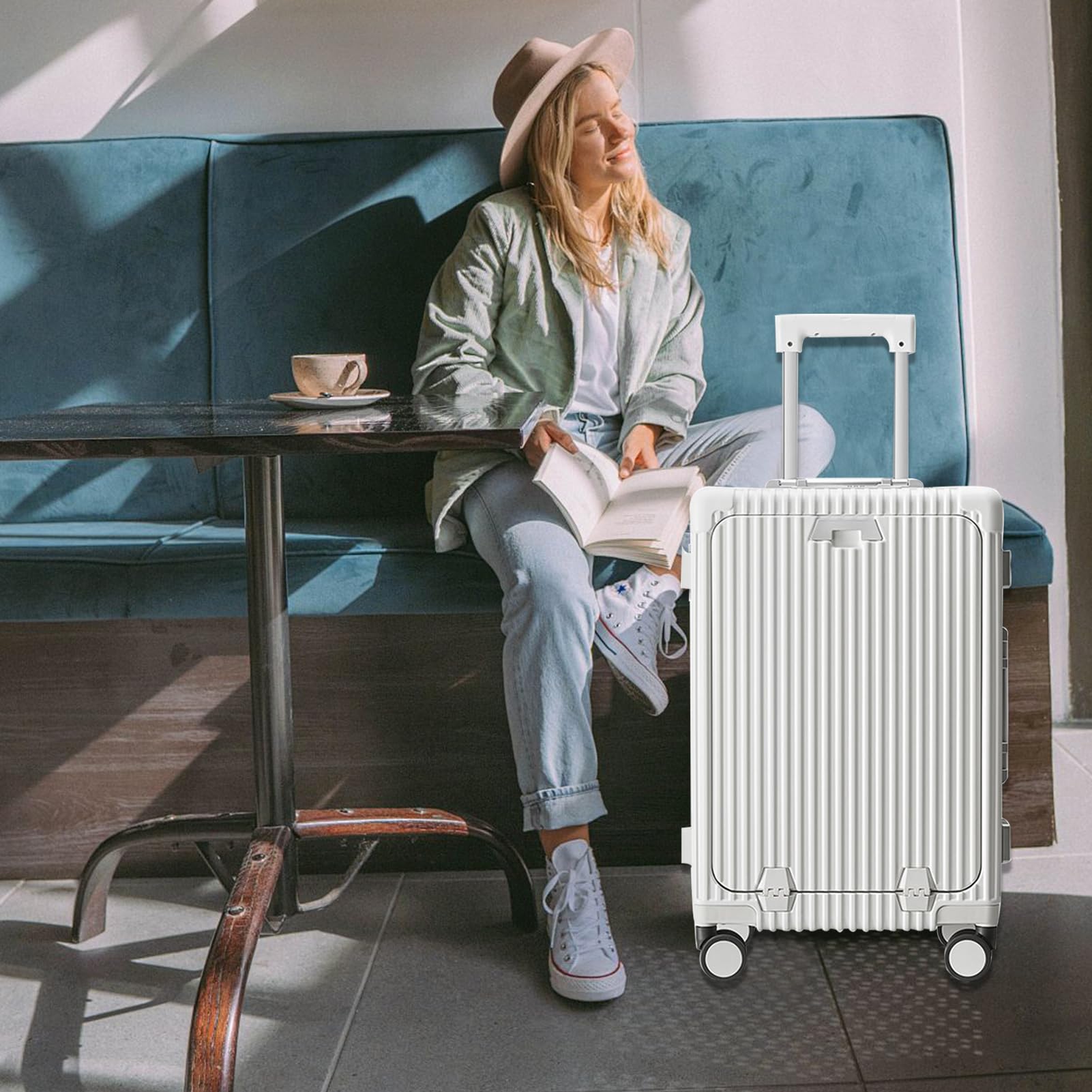 Aluminum alloy frame PC hard shell universal wheel aviation luggage