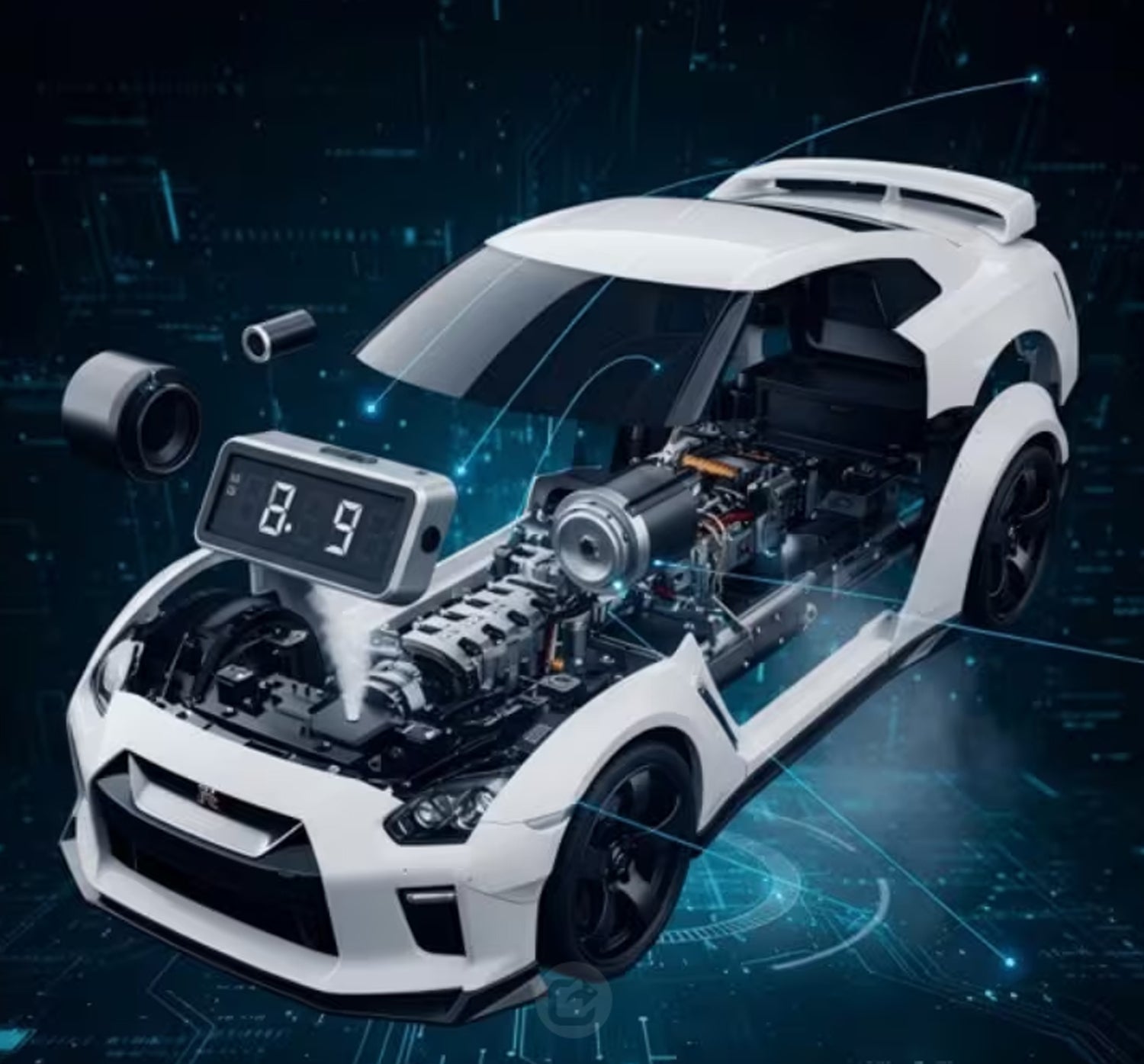 A8 Car Alarm Clock: Realistic Engine Sounds and Dynamic Flame Effects