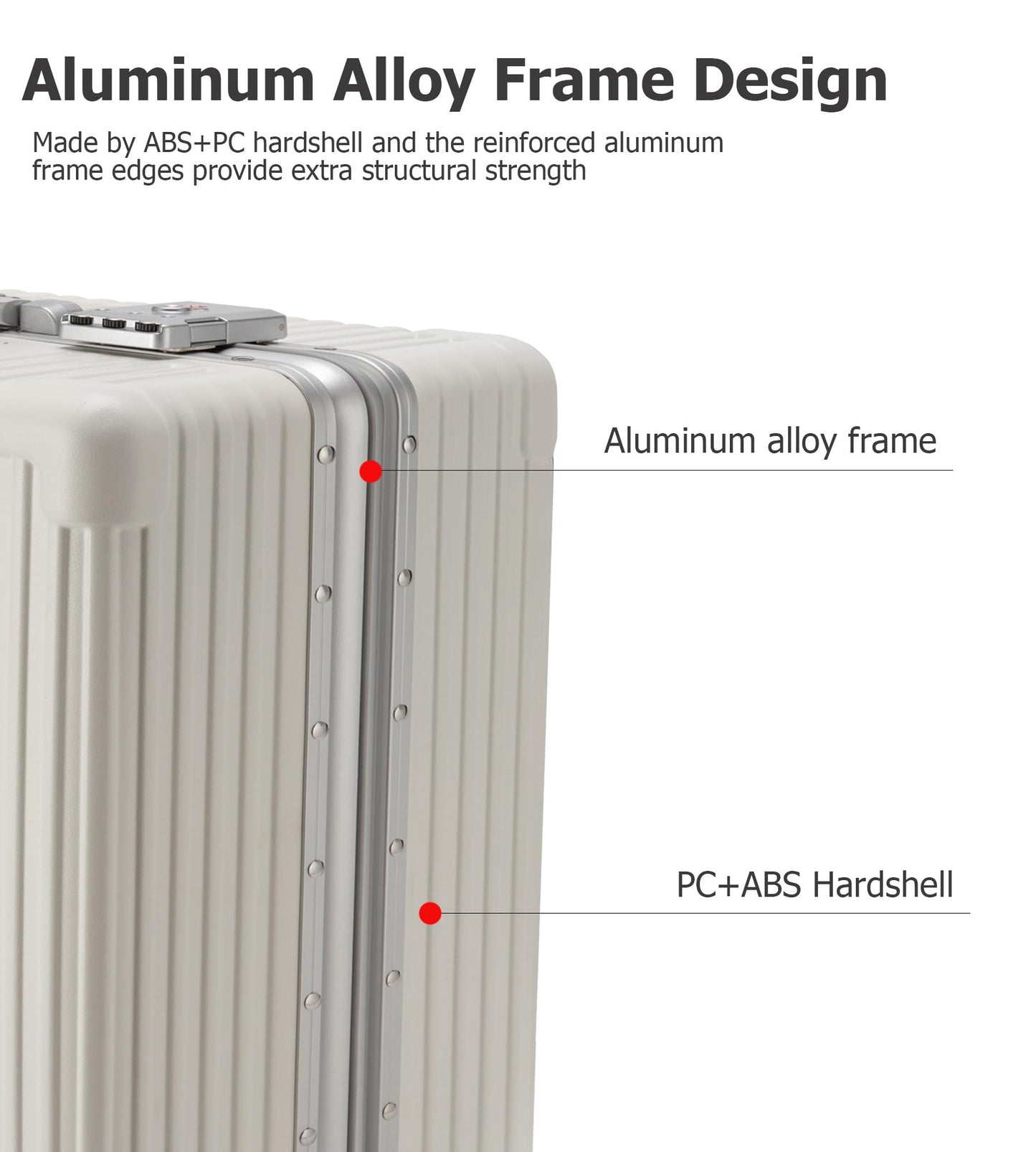 Aluminum alloy frame PC hard shell universal wheel aviation luggage