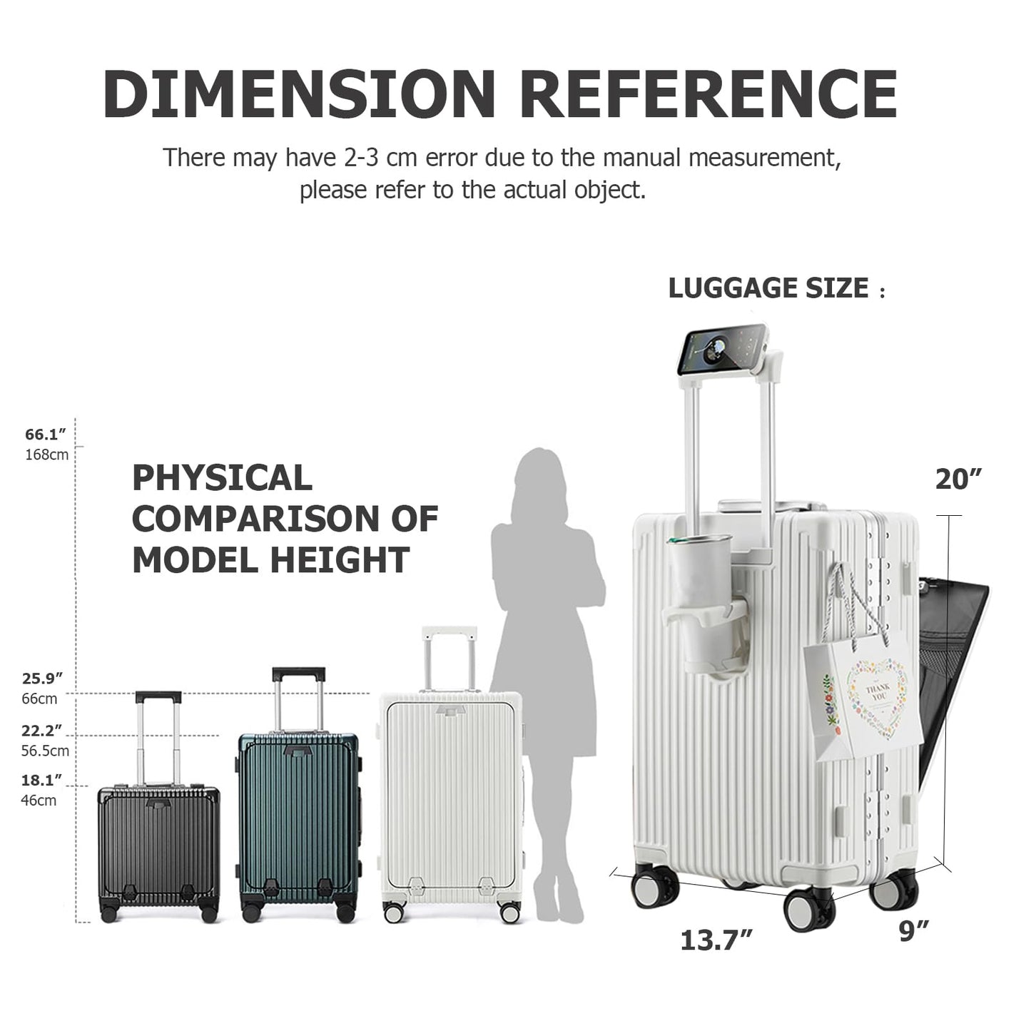 Aluminum alloy frame PC hard shell universal wheel aviation luggage