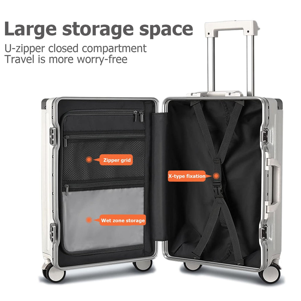 Aluminum alloy frame PC hard shell universal wheel aviation luggage