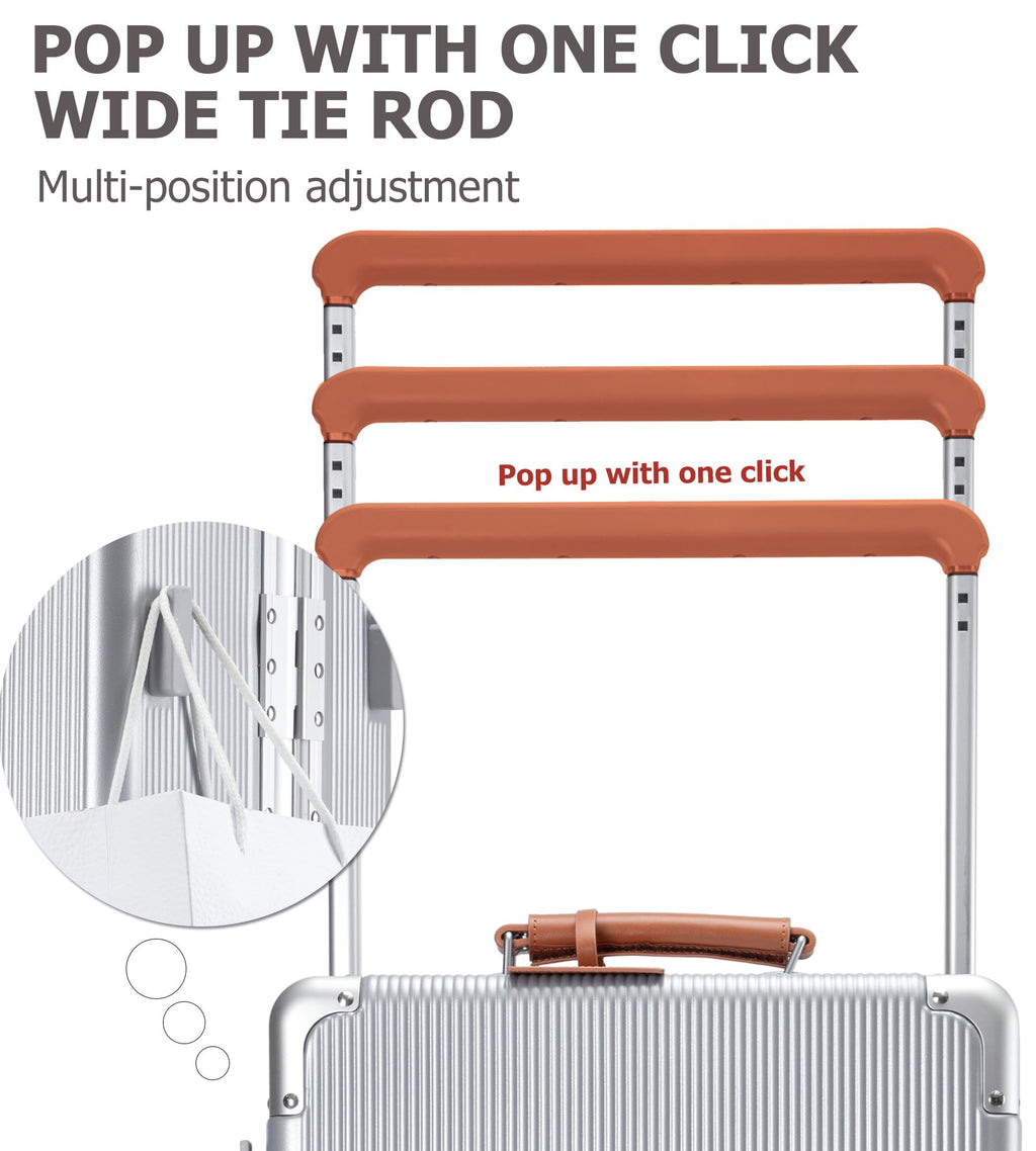 Luxury rolling suitcase with TSA lock and cup holder